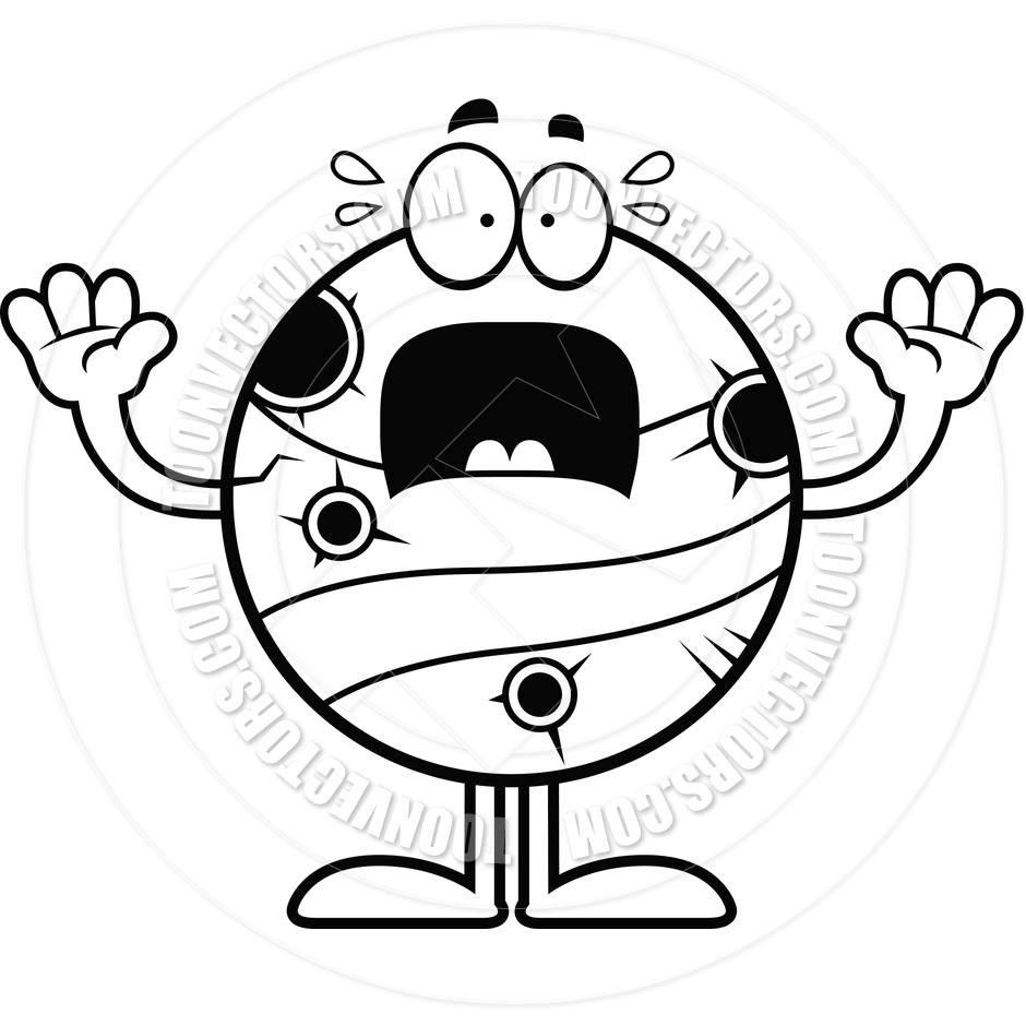 940x940 Scared Cartoon Mercury (Black And White Line Art) By Cory Thoman