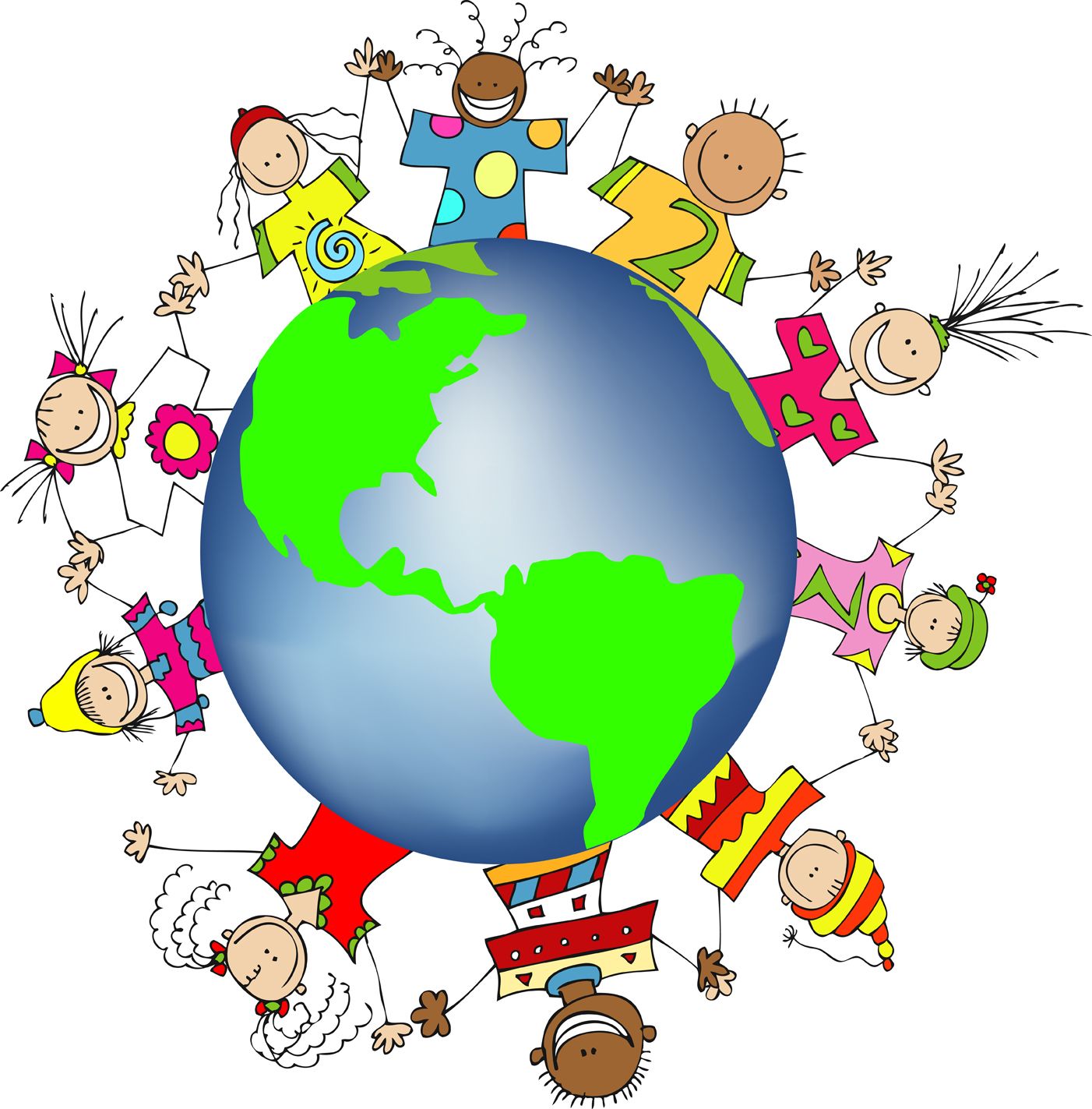 1402x1423 Kids World Hands Friends Networks Globe Illustration Small Free