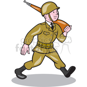 300x300 Royalty Free Soldier Marching Rifle 394374 Vector Clip Art Image