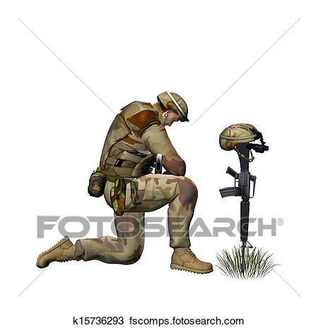 450x465 Drawing Of Praying Soldier K15736293