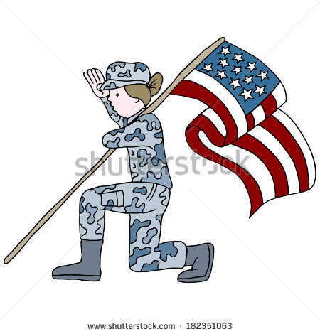 450x470 Female Soldier Saluting Clipart