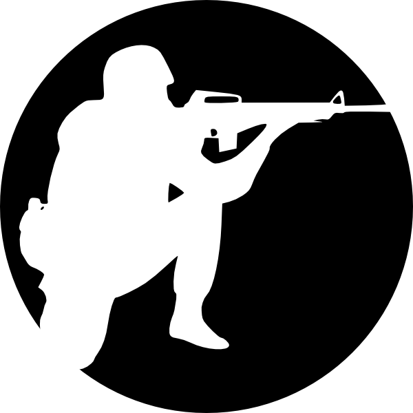 600x600 Circle Soldier Aiming Clip Art