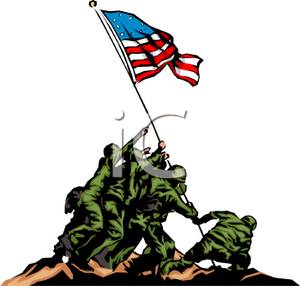 300x286 Art Image American Soldiers Raising A Flag At Iwo Jima
