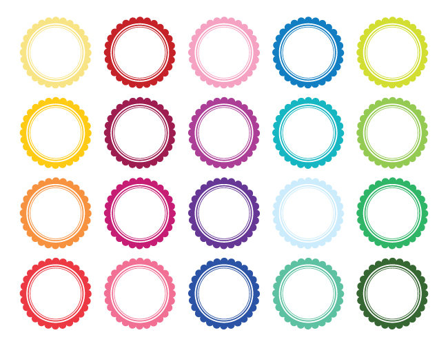650x502 Scallop Outer Frame Clip Art Round Solid Color Flower Border