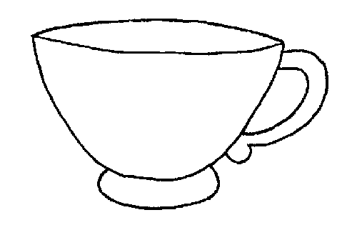 500x322 Tea Cup Black And White Clipart