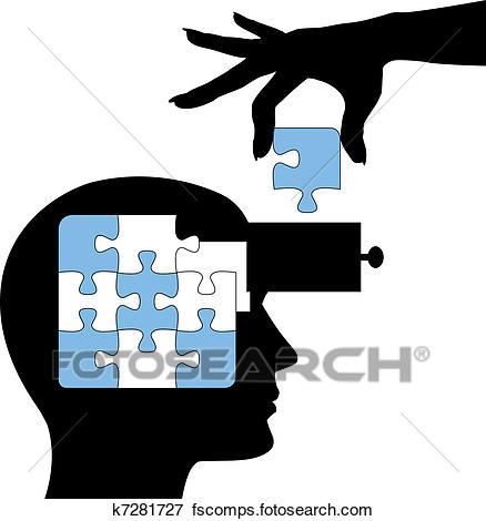 438x470 Clip Art Of Education Person Learn Mind Puzzle Solution K7281727
