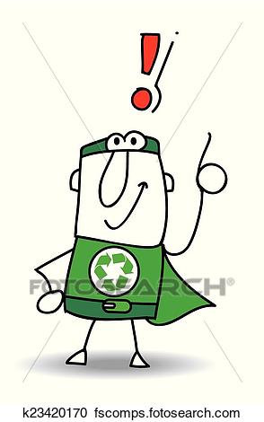 294x470 Clipart Of Super Recycling Hero Have A Solution K23420170