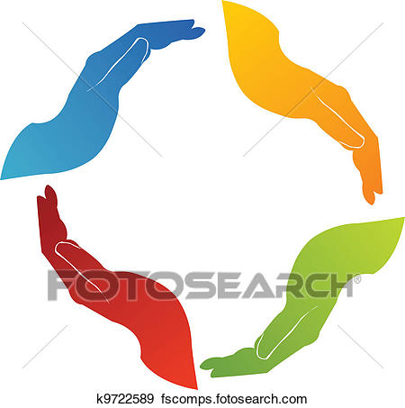 450x453 Clip Art Of Hands Solutions Teamwork Logo K9722589