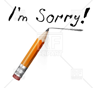 400x363 I'M Sorry Text Message On Paper With Pencil Royalty Free Vector