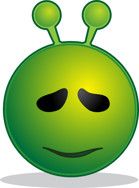 444x600 Smiley Green Alien Sorry Clip Art