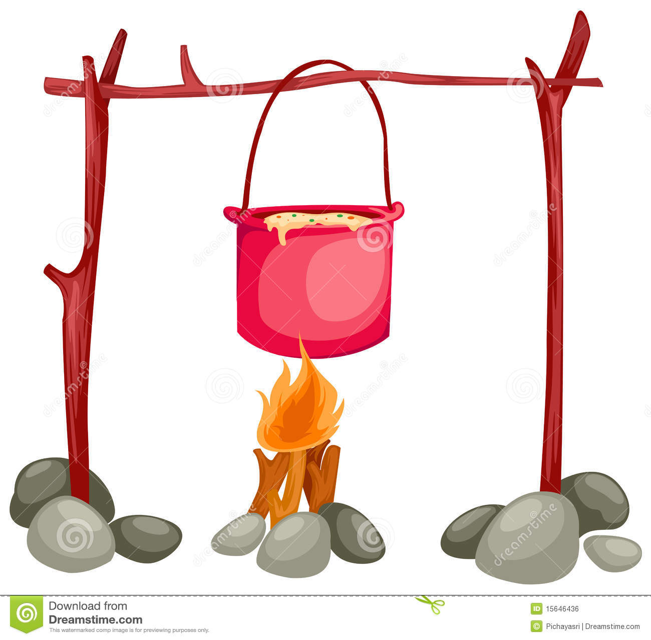 1300x1279 Pot Over Fire Clipart