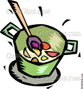 280x300 Pot Of Soup Simmering On The Vector Clip Art