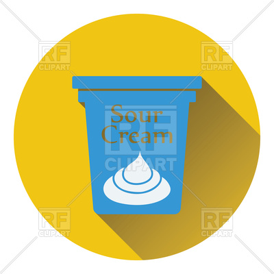 400x400 Flat Color Design Of Sour Cream Icon Royalty Free Vector Clip Art