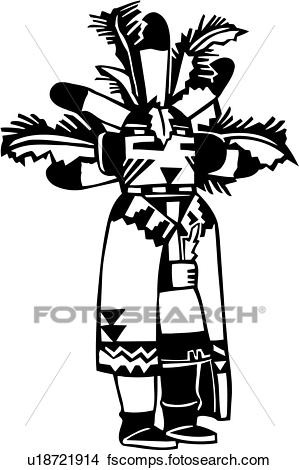 299x470 Clipart Of , Kachina, Religion, Southwest, U18721914