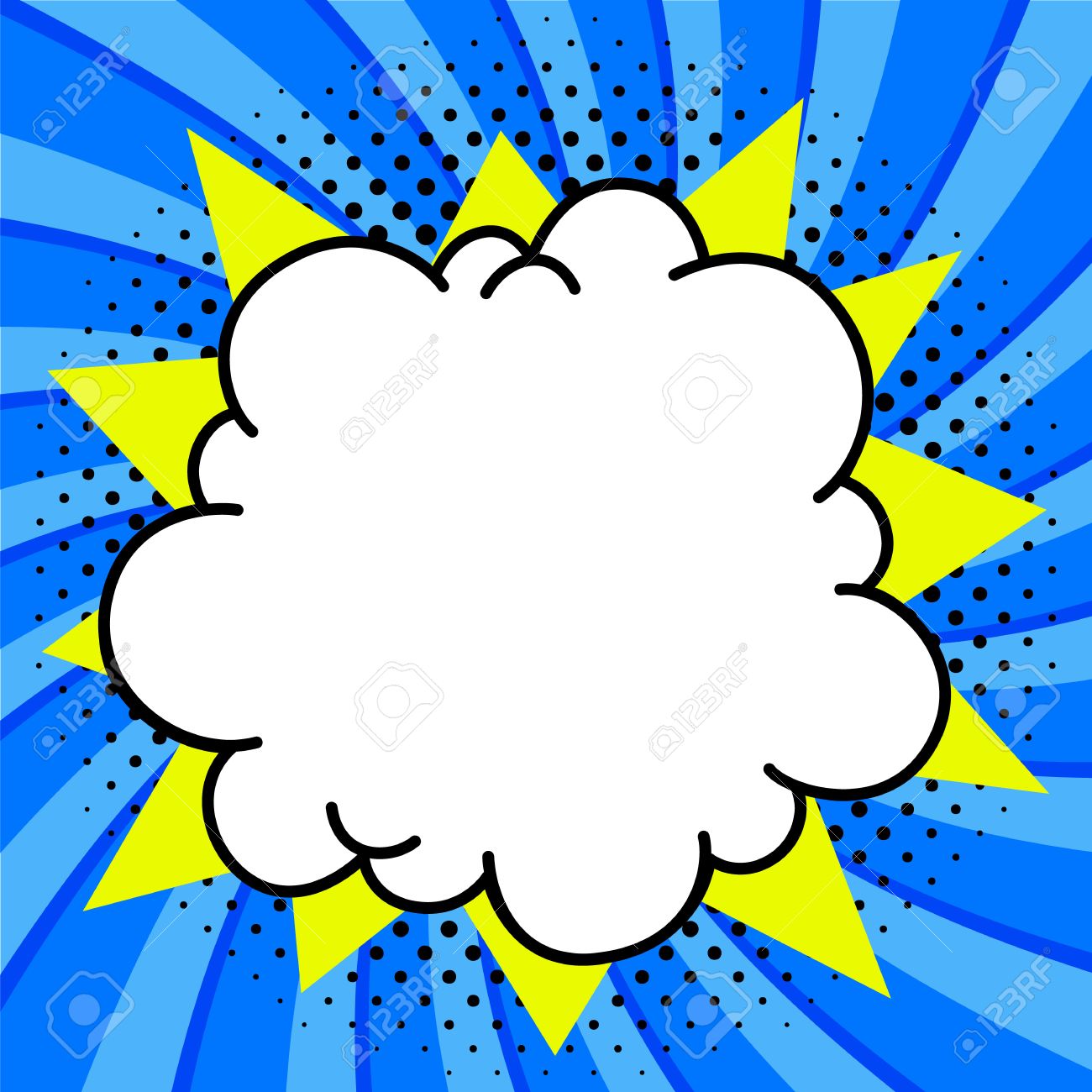 1300x1300 Pop Art Styled Speech Bubble Template For Your Design. Clear