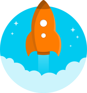 279x299 Orange Space Rocket Clip Art