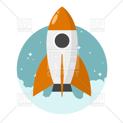 400x400 Rocket Launch Into Space Free Vector Clip Art Image
