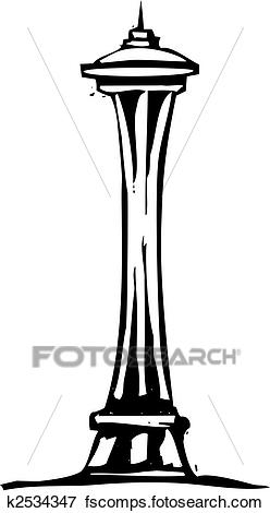 248x470 Clip Art Of Seattle Space Needle K2534347