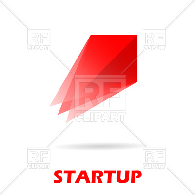 400x400 Red Spaceship Logo, Startup Royalty Free Vector Clip Art Image
