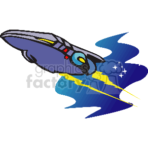 300x300 Royalty Free A Speeding Blue Spaceship 156193 Vector Clip Art