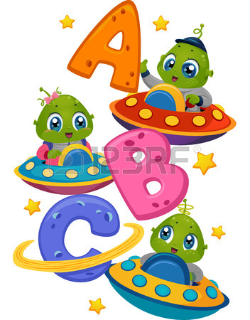 352x450 Educational Illustration Featuring An Alien In A Spaceship