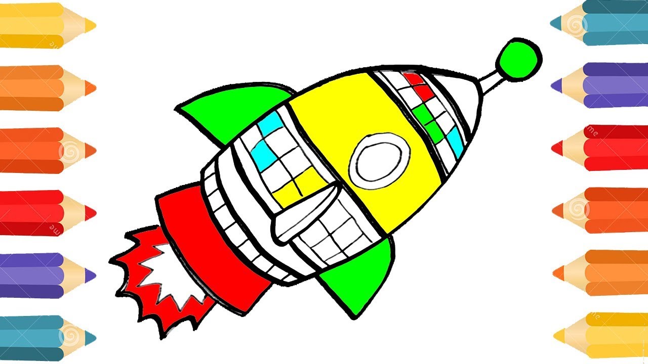 1280x720 Rocket Ship Coloring Pages