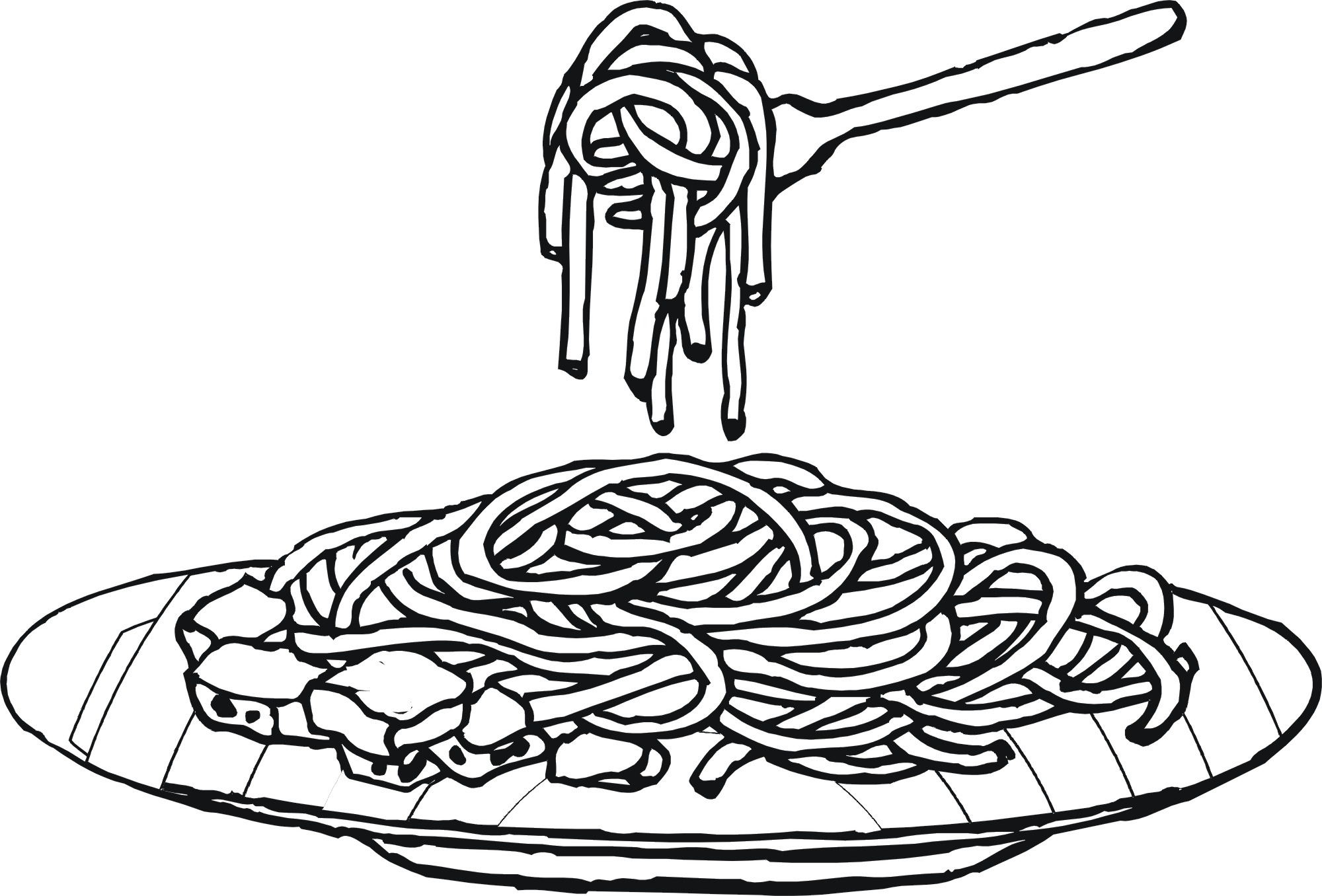 2000x1356 Very Tasty Spaghetti Colouring Pages