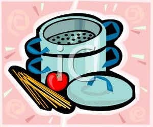 300x248 Free Clipart Image A Cooking Pot And Spaghetti