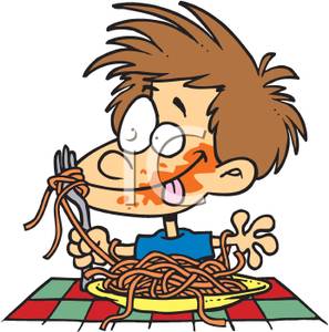 297x300 Image A Messy Kid Eating Spaghetti