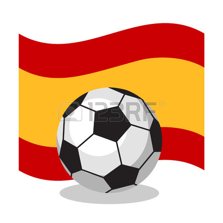 450x450 Football Or Soccer Ball With Spanish Flag On White Background
