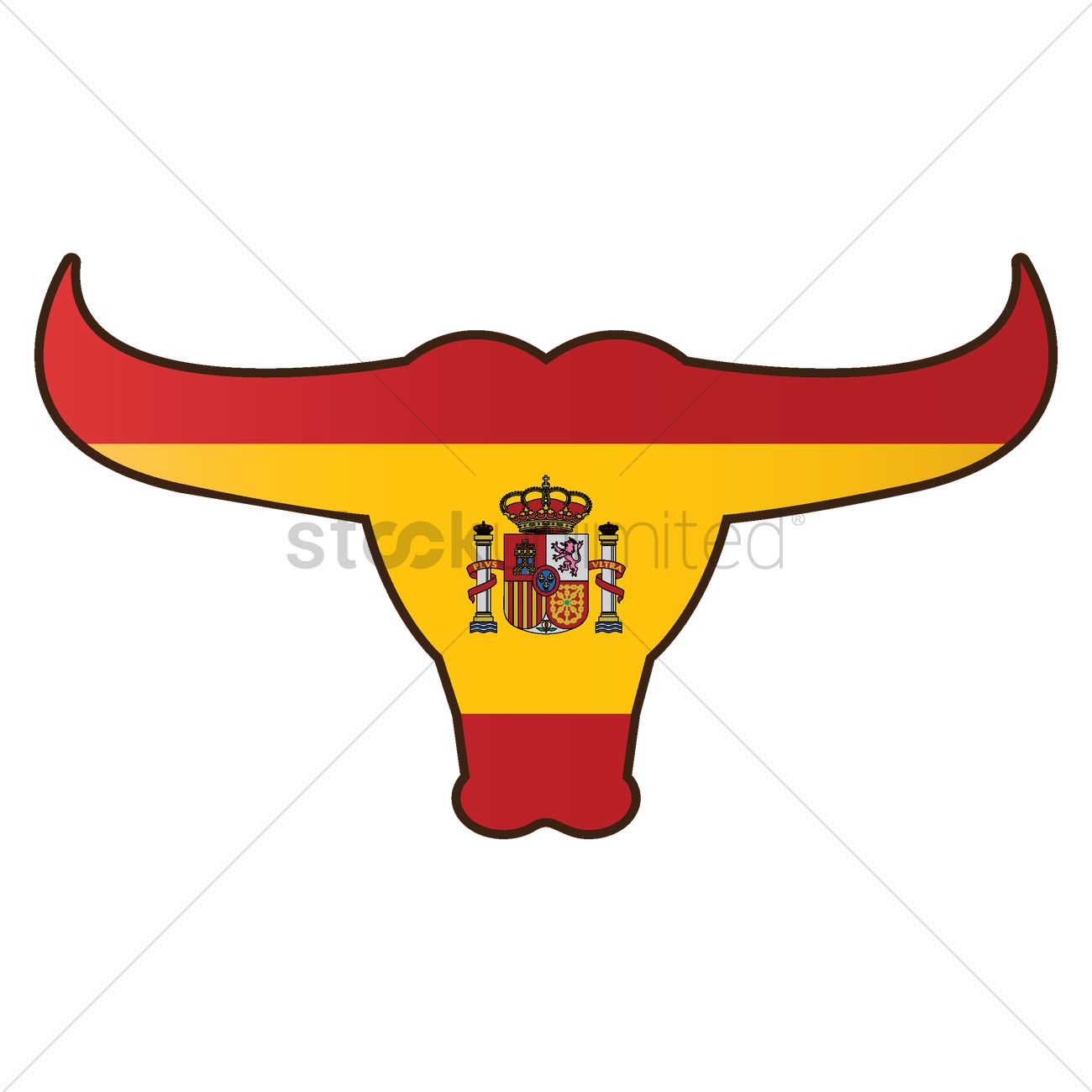 1300x1300 Bull With Spain Flag Vector Image