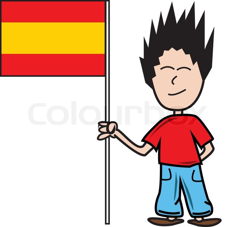 800x759 Vector Illustration Of A Young Boy Holding The National Flag