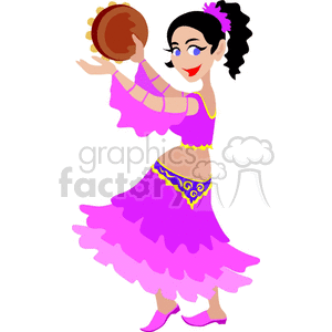 300x300 Royalty Free Spanish Woman In Hot Pink Dancingnd Shaking