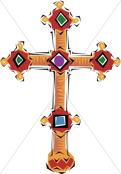 424x612 Spanish Jeweled Cross Cross Clipart