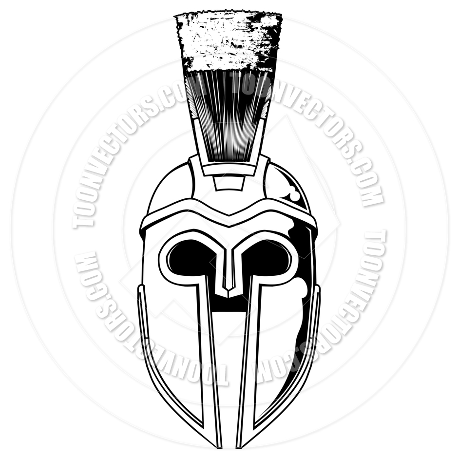 940x940 Monochrome Spartan Helmet Illustration By Geoimages Toon Vectors