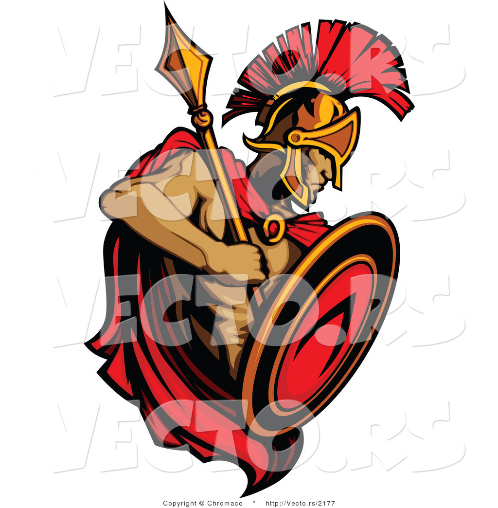 1024x1044 Vector Of A Roman Spartan Warrior With Shield And Spear By