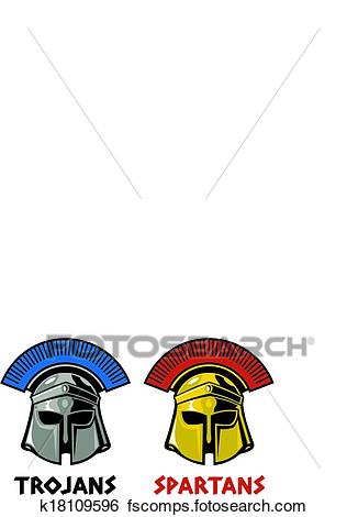 316x470 Clip Art Of Trojan And Spartan Helmet K18109596