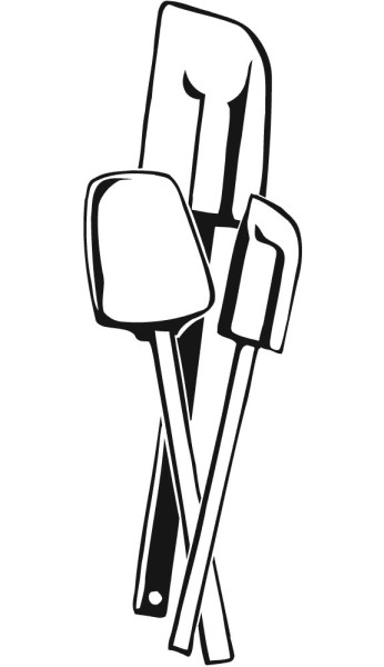 346x600 Kitchen Spatula Illustration In Black And White
