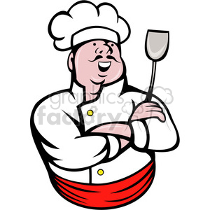 300x300 Royalty Free Chef Holding A Spatula Royalty Free Clip Art 388387
