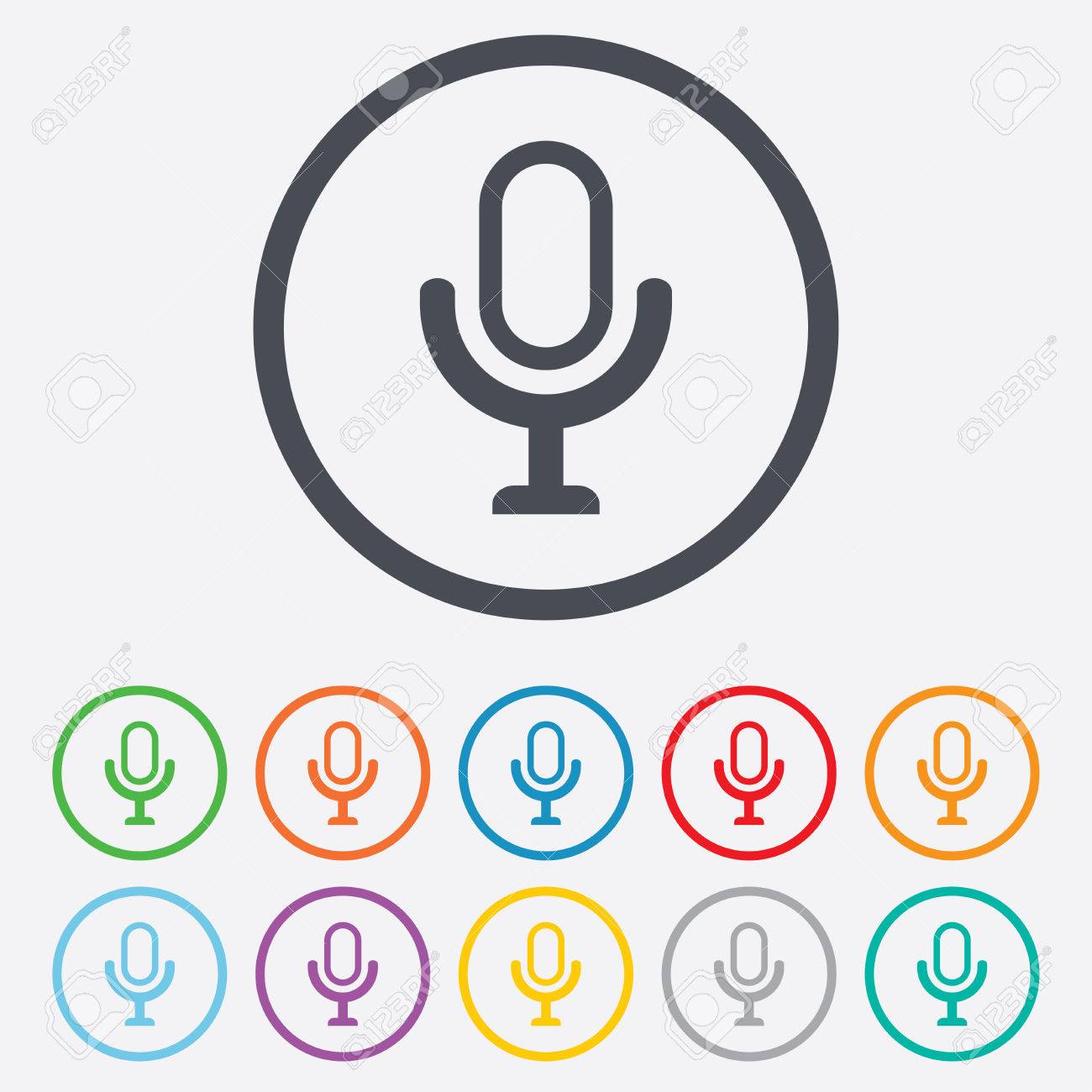 1300x1300 Microphone Icon. Speaker Symbol. Live Music Sign. Round Circle