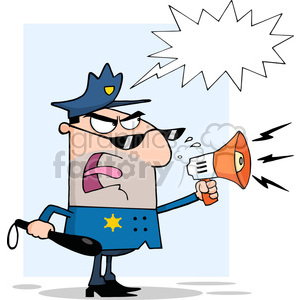 300x300 Royalty Free Police Speaking Through A Megaphone 384210 Vector