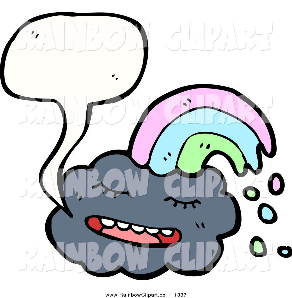 1024x1044 Vector Clip Art Of A Cloud With A Rainbow Speaking By