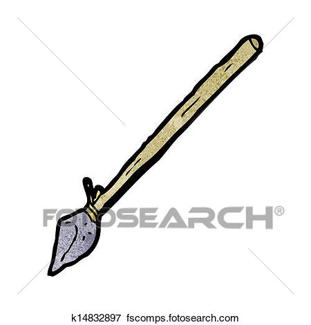 450x470 Clip Art Of Cartoon Primitive Spear K14832897