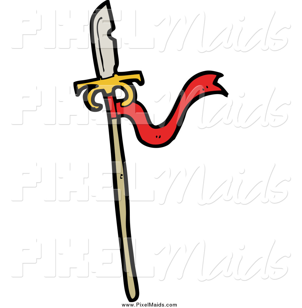 1024x1044 Clipart Of A Spear With A Red Ribbon By Lineartestpilot