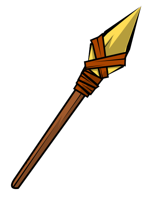Wooden Spear Png : After being thrown it will become stuck in the place ...