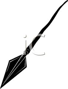230x300 Black And White Spear Clipart Picture