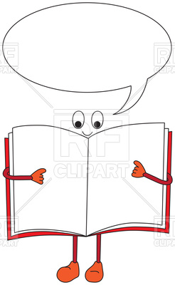 246x400 Cartoon Open Books With Speech Bubble Royalty Free Vector Clip Art