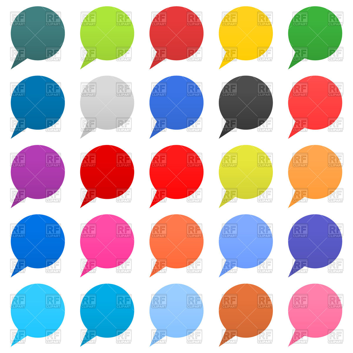 1200x1200 Set Of Variegated Round Speech Bubbles (Location Markers) Royalty