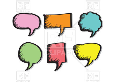 400x283 Cartoon Hand Drawn Speech Bubbles Royalty Free Vector Clip Art