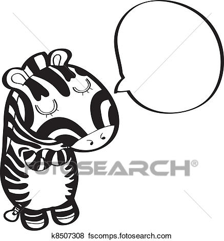 437x470 Clip Art Of Zebra With Speech Bubble K8507308